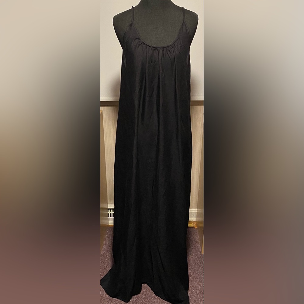 Black Backless Lightweight Maxi Coverup Size 10 NEW - Picture 2 of 8